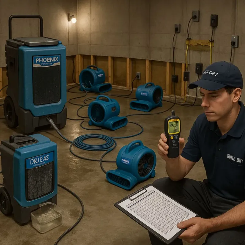 Structural Drying and Dehumidification process in Long Beach, CA